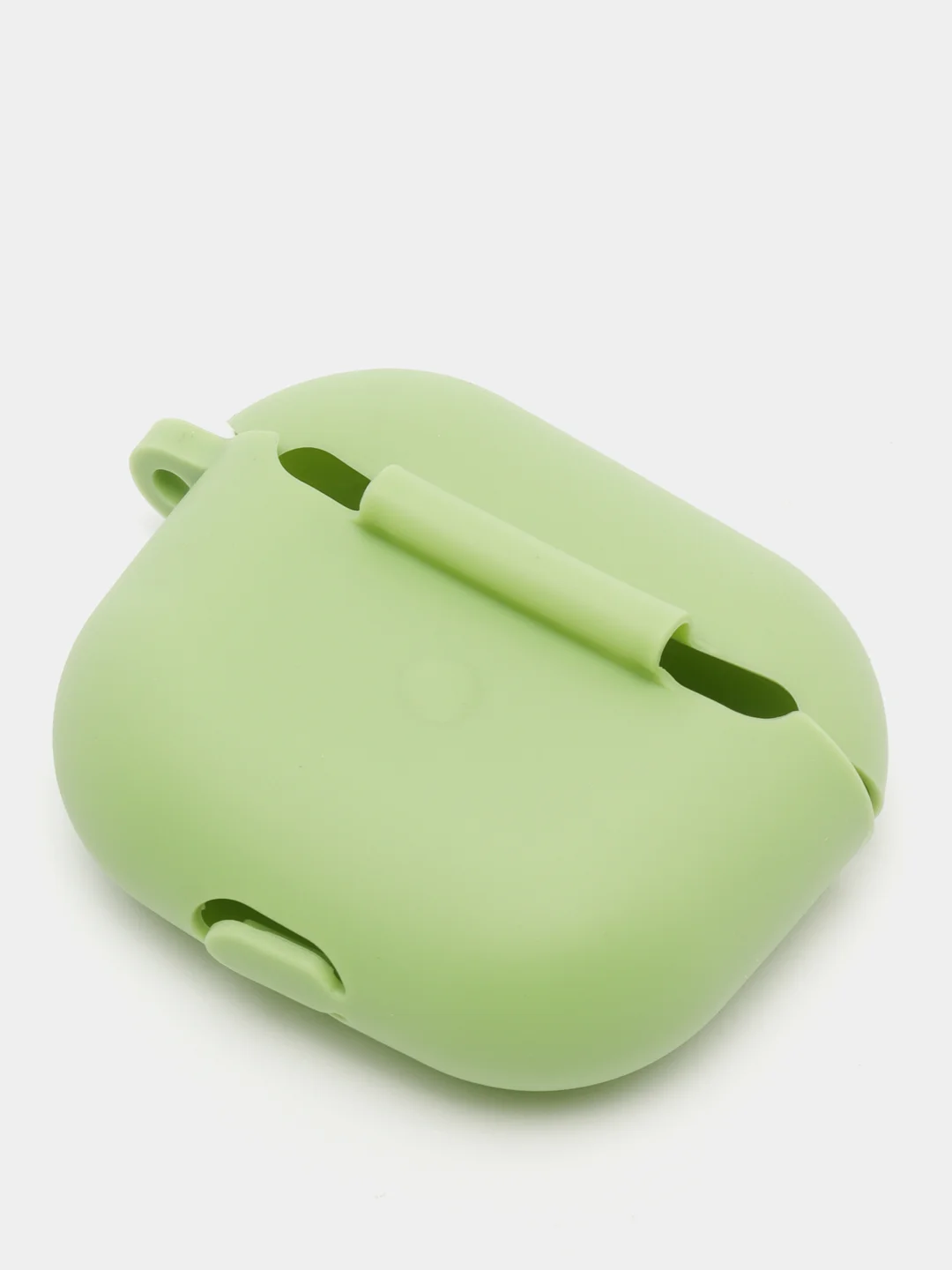 Лайм силиконовый чехол для наушников Apple Airpods 3 с карабином в комплекте