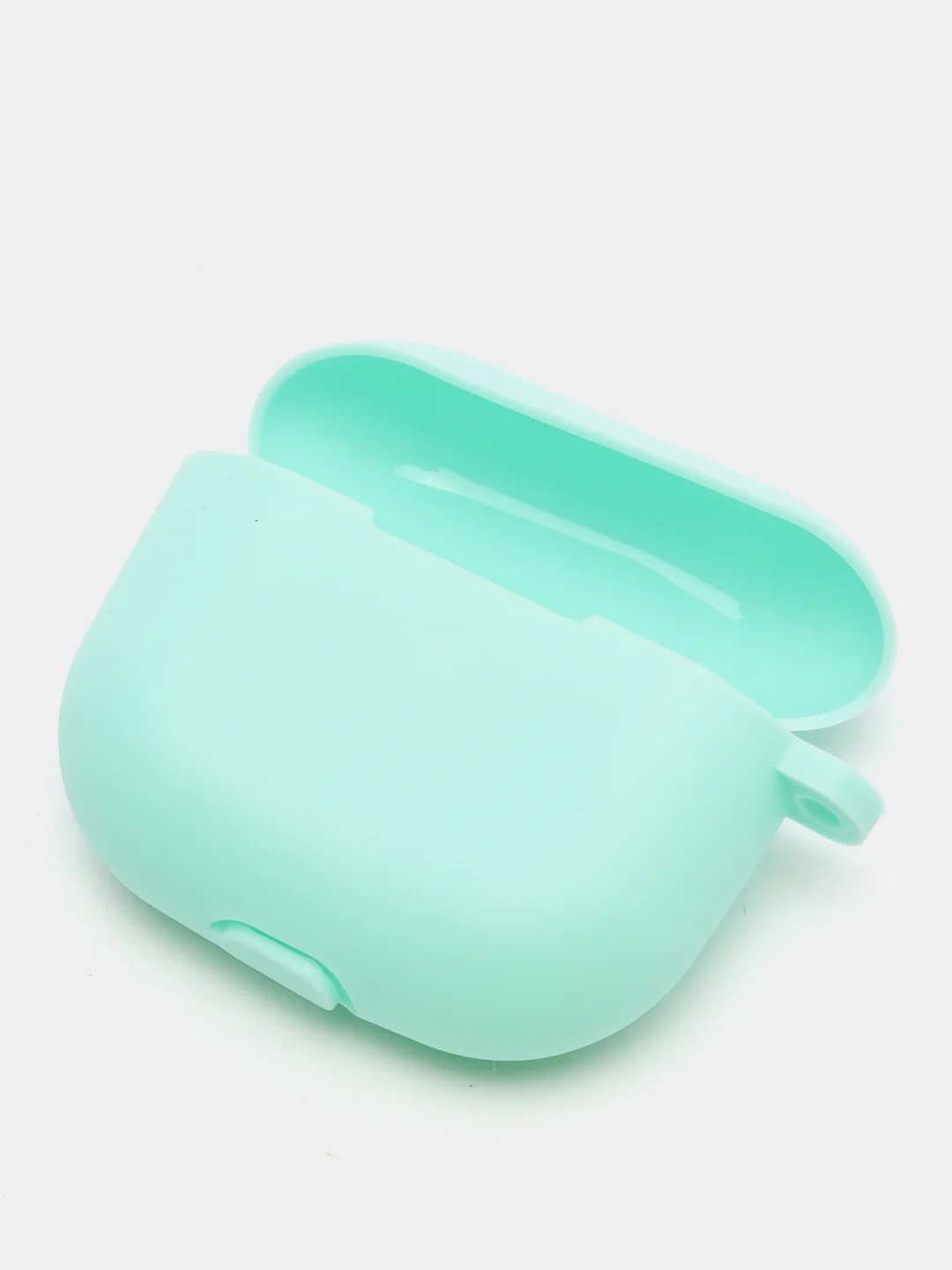 Бирюзовый силиконовый чехол для наушников Apple Airpods 3 с карабином в комплекте