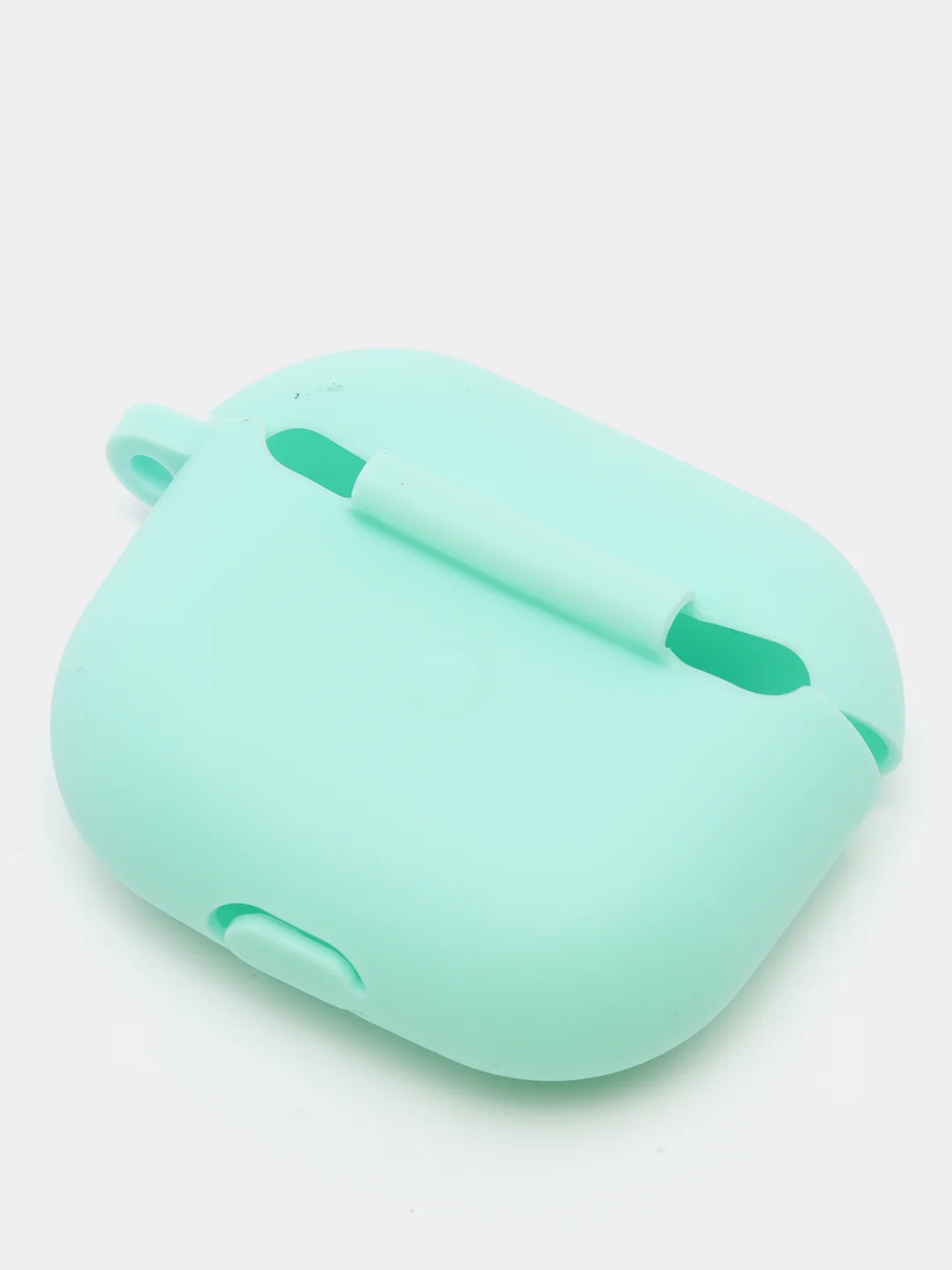 Бирюзовый силиконовый чехол для наушников Apple Airpods 3 с карабином в комплекте
