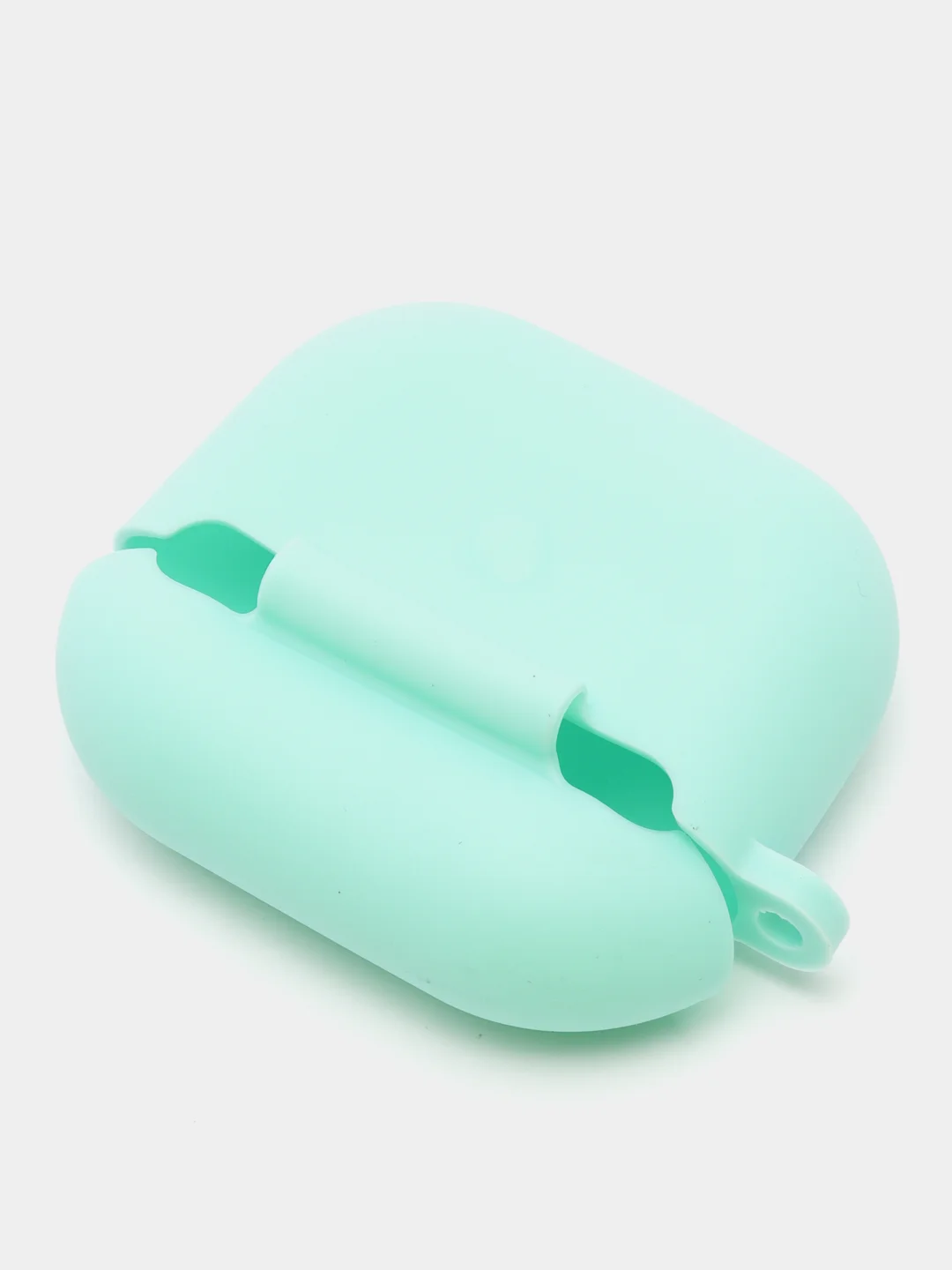 Бирюзовый силиконовый чехол для наушников Apple Airpods 3 с карабином в комплекте