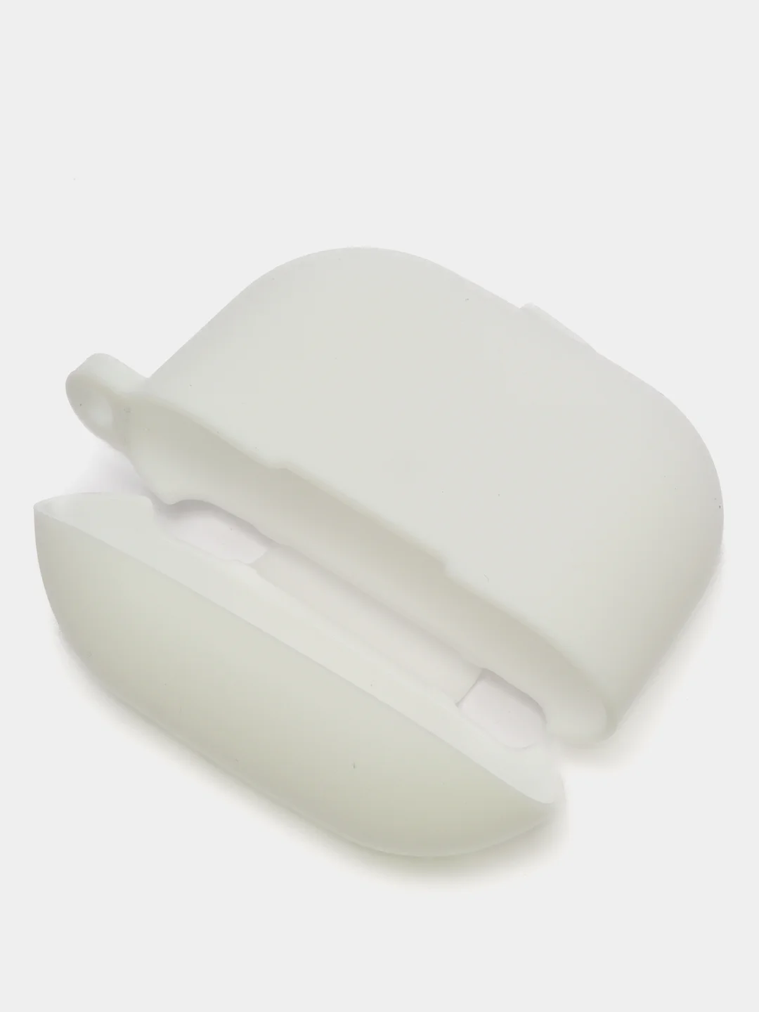 Белый силиконовый чехол для наушников Apple Airpods 3 с карабином в комплекте