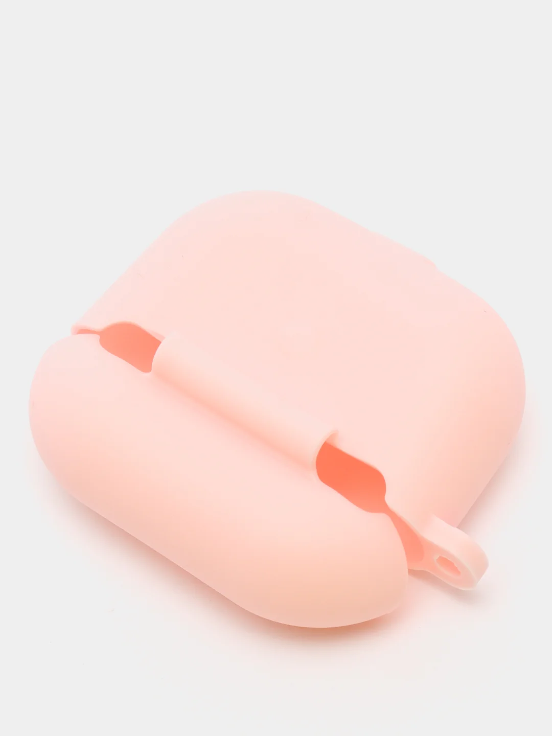 Пудровый силиконовый чехол для наушников Apple Airpods 3 с карабином в комплекте