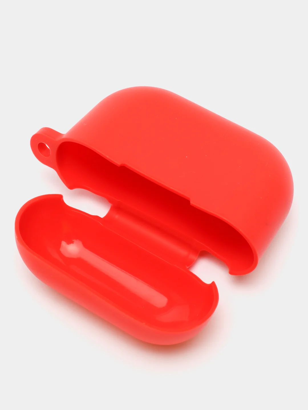 Красный силиконовый чехол для наушников Apple Airpods 3 с карабином в комплекте