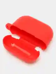 Красный силиконовый чехол для наушников Apple Airpods 3 с карабином в комплекте