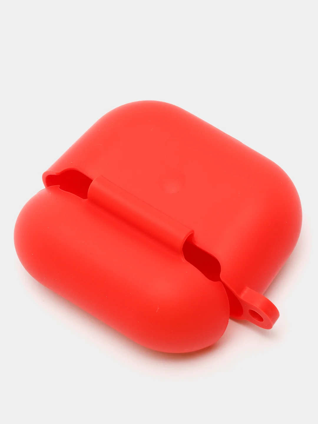 Красный силиконовый чехол для наушников Apple Airpods 3 с карабином в комплекте