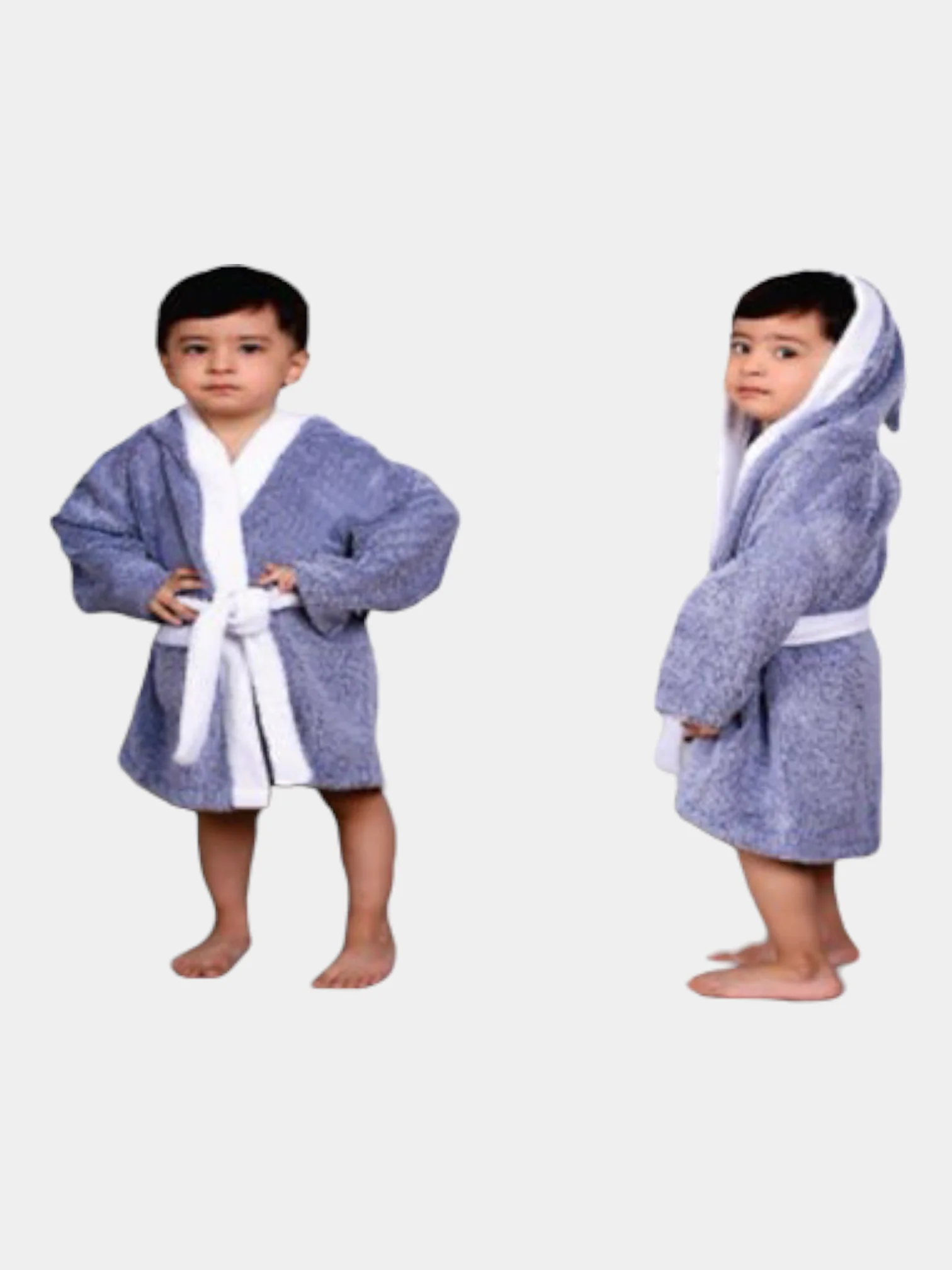 Синий халат махровый детский, хлопок, 4 цвета