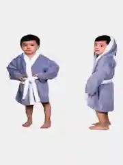 Синий халат махровый детский, хлопок, 4 цвета