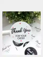 Набор наклеек для упаковки "Спасибо за заказ" 4 см - 60 шт / Стикеры "Thank you"