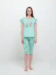 Розовый пижама женская, с бриджами