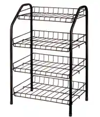 Коричневый этажерка для обуви металлическая 4 полки ТМ Nika, полка 460х280х700 мм, нагрузка до 20 кг