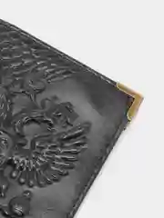 Черный обложка для паспорта из экокожи с гербом РФ