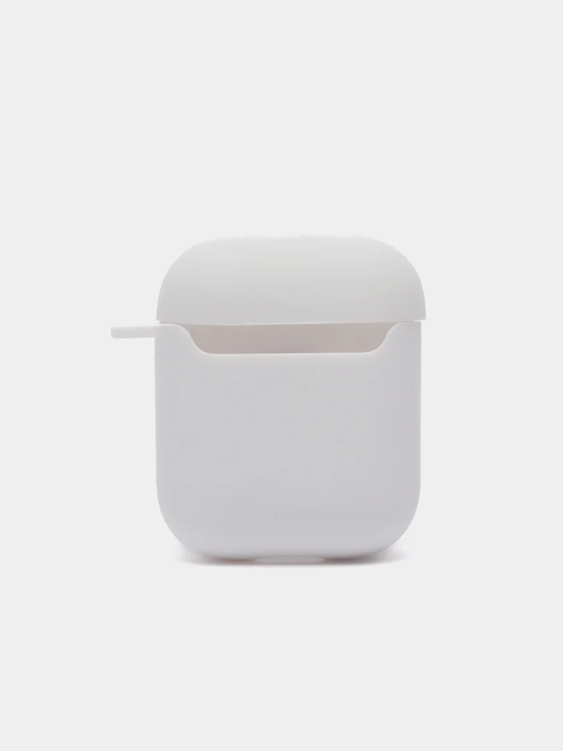 Красный силиконовый чехол для наушников Apple Airpods 1, 2. с принтом Nike, Nasa (Найк, Наса))