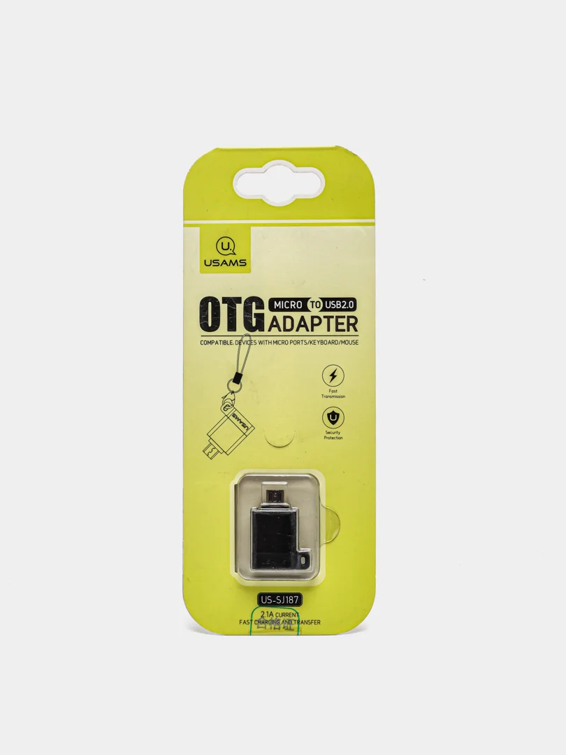 Черный адаптер Micro USB - USB OTG 2.0 US-SJ187