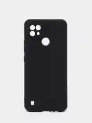 Черный чехол для Realme C21 силиконовый матовый однотонный