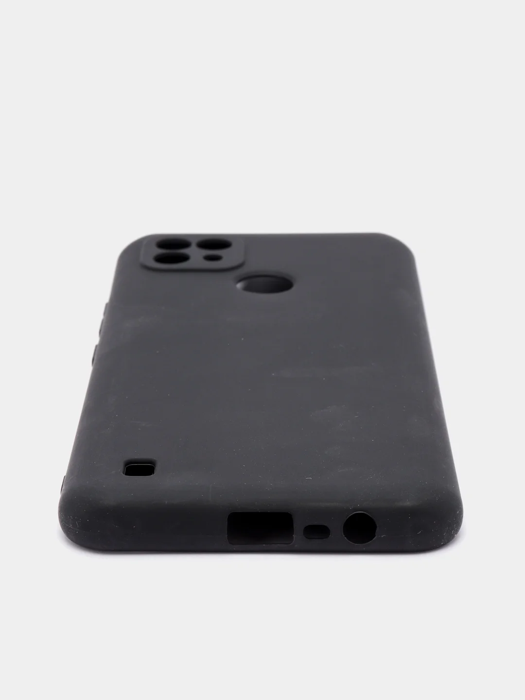 Черный чехол для Realme C21 силиконовый матовый однотонный