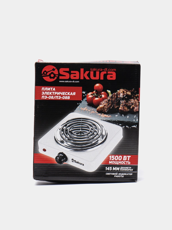 Плитка электрическая Sakura ПЭ-08В, 1500Вт