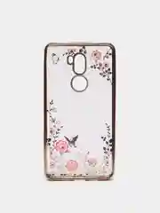 Золотой силиконовый чехол Xiaomi Mi 5s Plus, прозрачный, с окантовкой и стразами