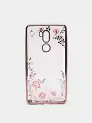 Коралловый меланж силиконовый чехол Xiaomi Mi 5s Plus, прозрачный, с окантовкой и стразами