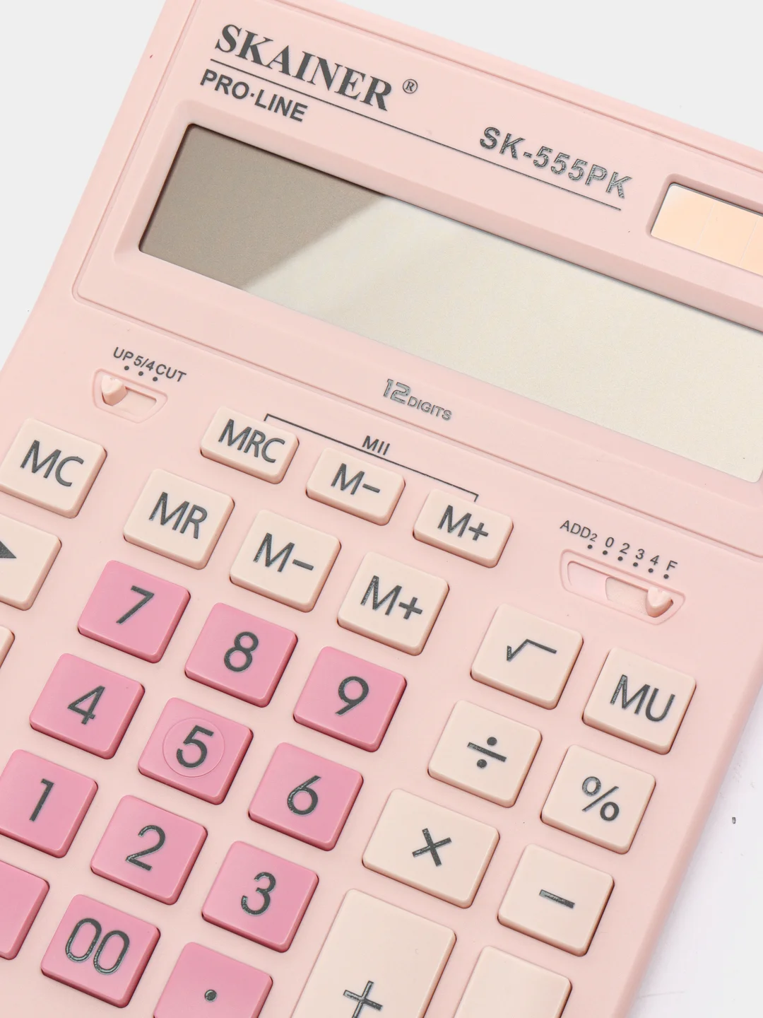 Розовый калькулятор настольный SKAINER SK-555BK, 12 разрядов, 155*205*35 мм