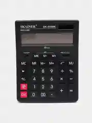 Черный калькулятор настольный SKAINER SK-555BK, 12 разрядов, 155*205*35 мм