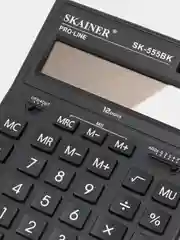 Черный калькулятор настольный SKAINER SK-555BK, 12 разрядов, 155*205*35 мм