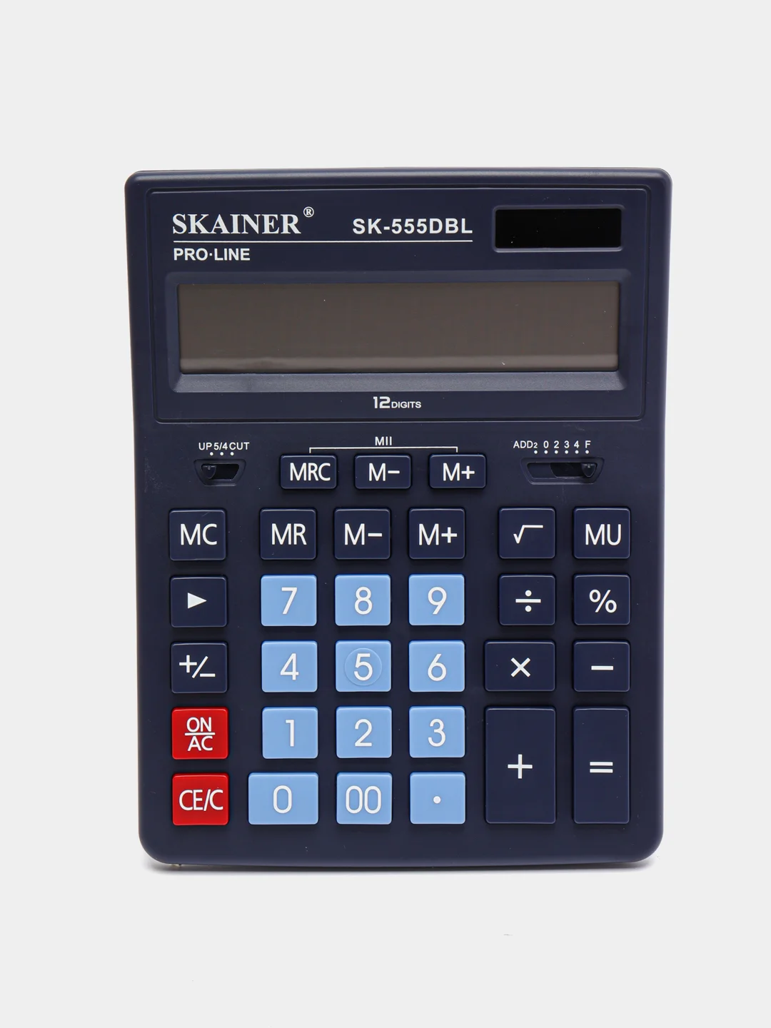 Синий калькулятор настольный SKAINER SK-555BK, 12 разрядов, 155*205*35 мм