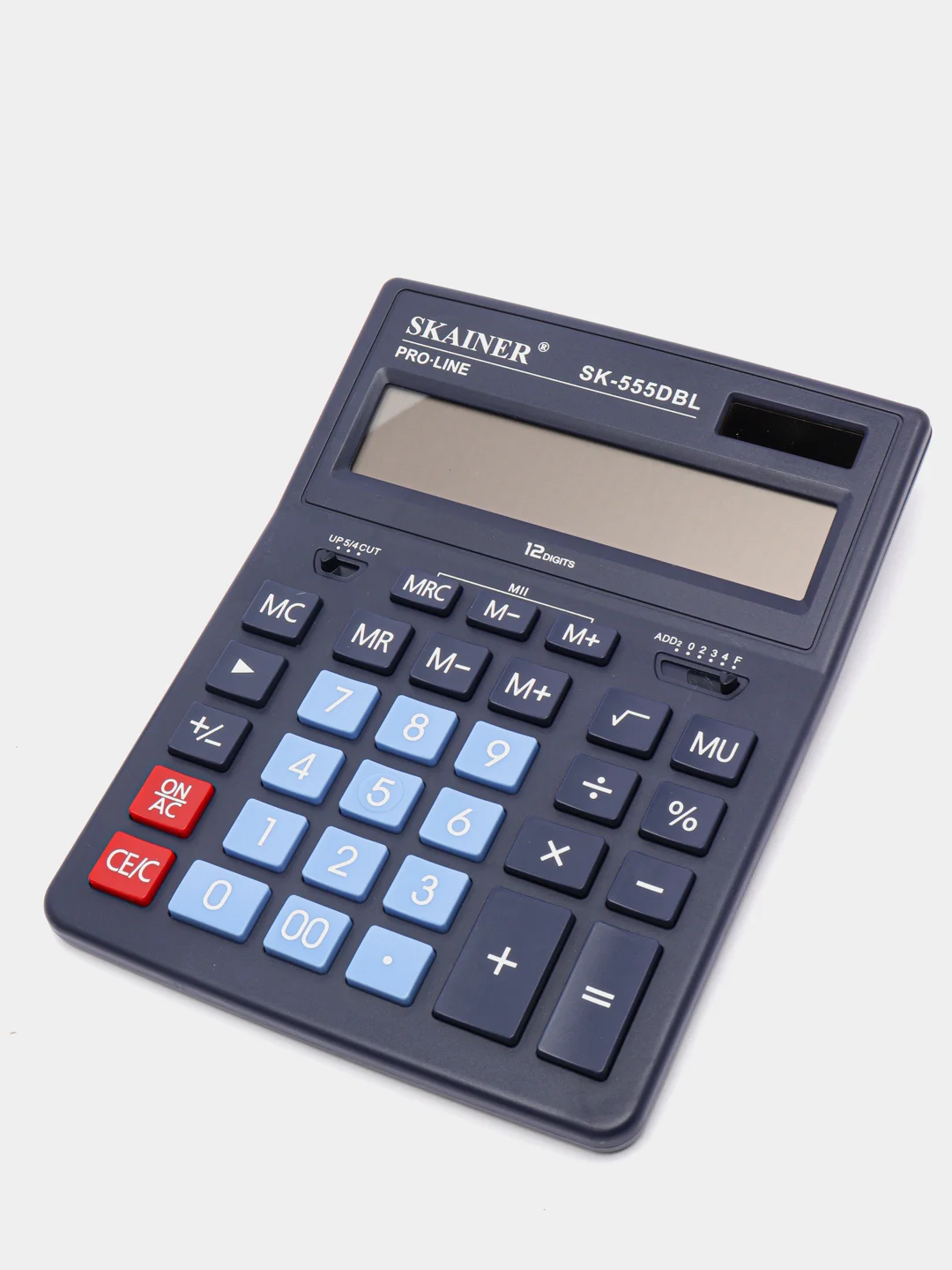 Синий калькулятор настольный SKAINER SK-555BK, 12 разрядов, 155*205*35 мм