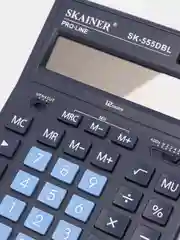 Синий калькулятор настольный SKAINER SK-555BK, 12 разрядов, 155*205*35 мм