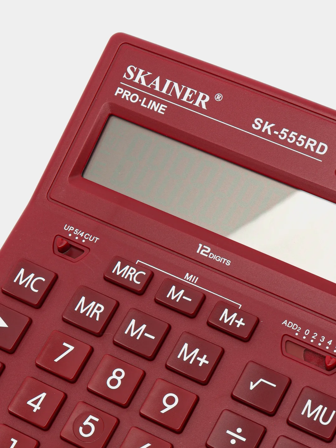 Красный калькулятор настольный SKAINER SK-555BK, 12 разрядов, 155*205*35 мм