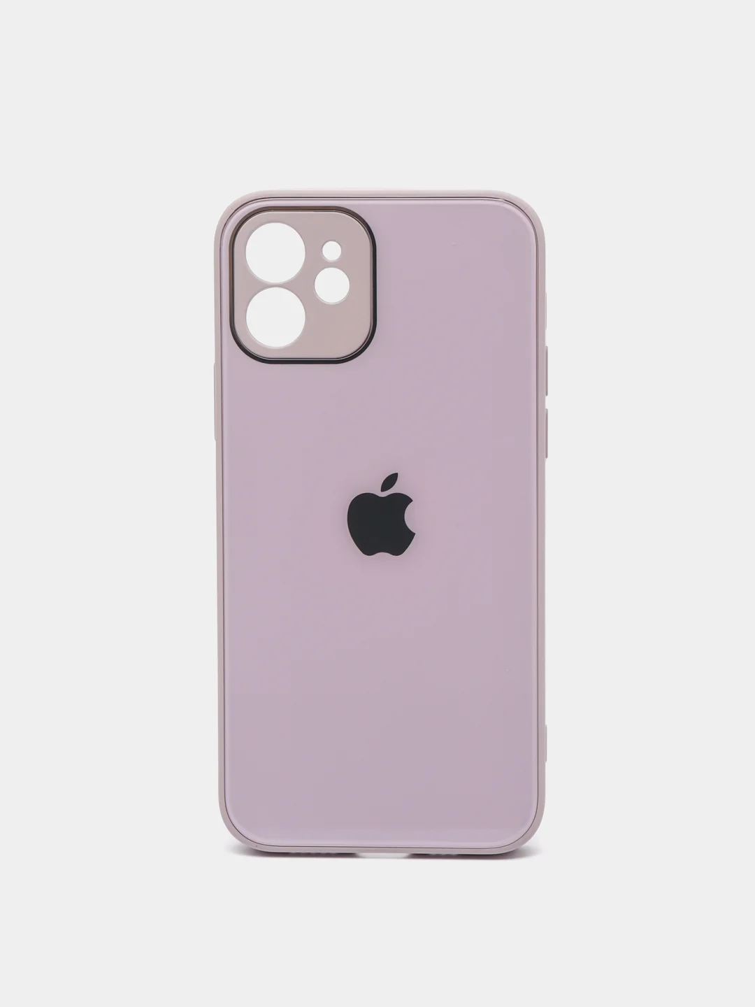 Сиреневый силиконовый чехол для iPhone 12, со стеклянной панелью
