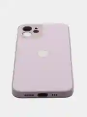 Сиреневый силиконовый чехол для iPhone 12, со стеклянной панелью