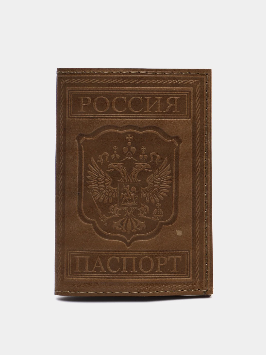 Хаки кожаная обложка для паспорта/ обложка на паспорт/ кошелек для документов