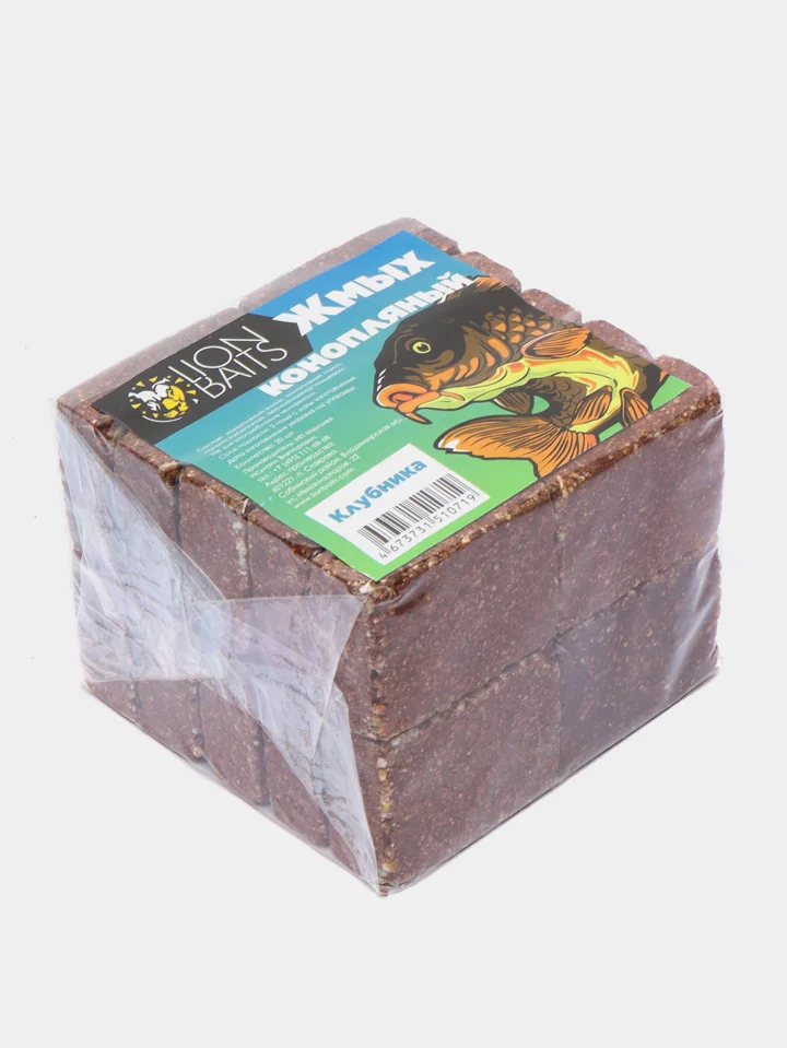 Жмых конопляный LION BAITS "Макуха", клубника, 20 штук