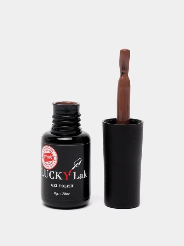 Гель лак для ногтей, гель-лак LuckyLak FL №028 8g, коричневый, для маникюра и педикюра