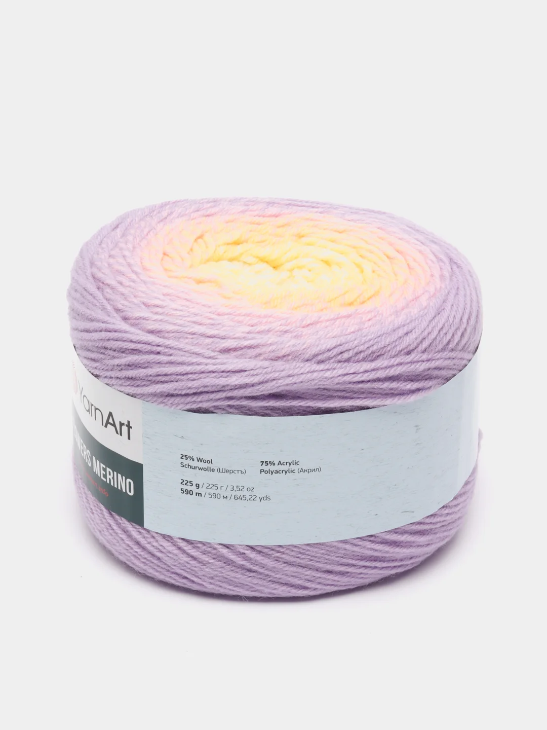 Сиреневый пряжа Yarnart Flowers Merino, 590 м, 225 г