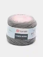 Серый пряжа Yarnart Flowers Merino, 590 м, 225 г