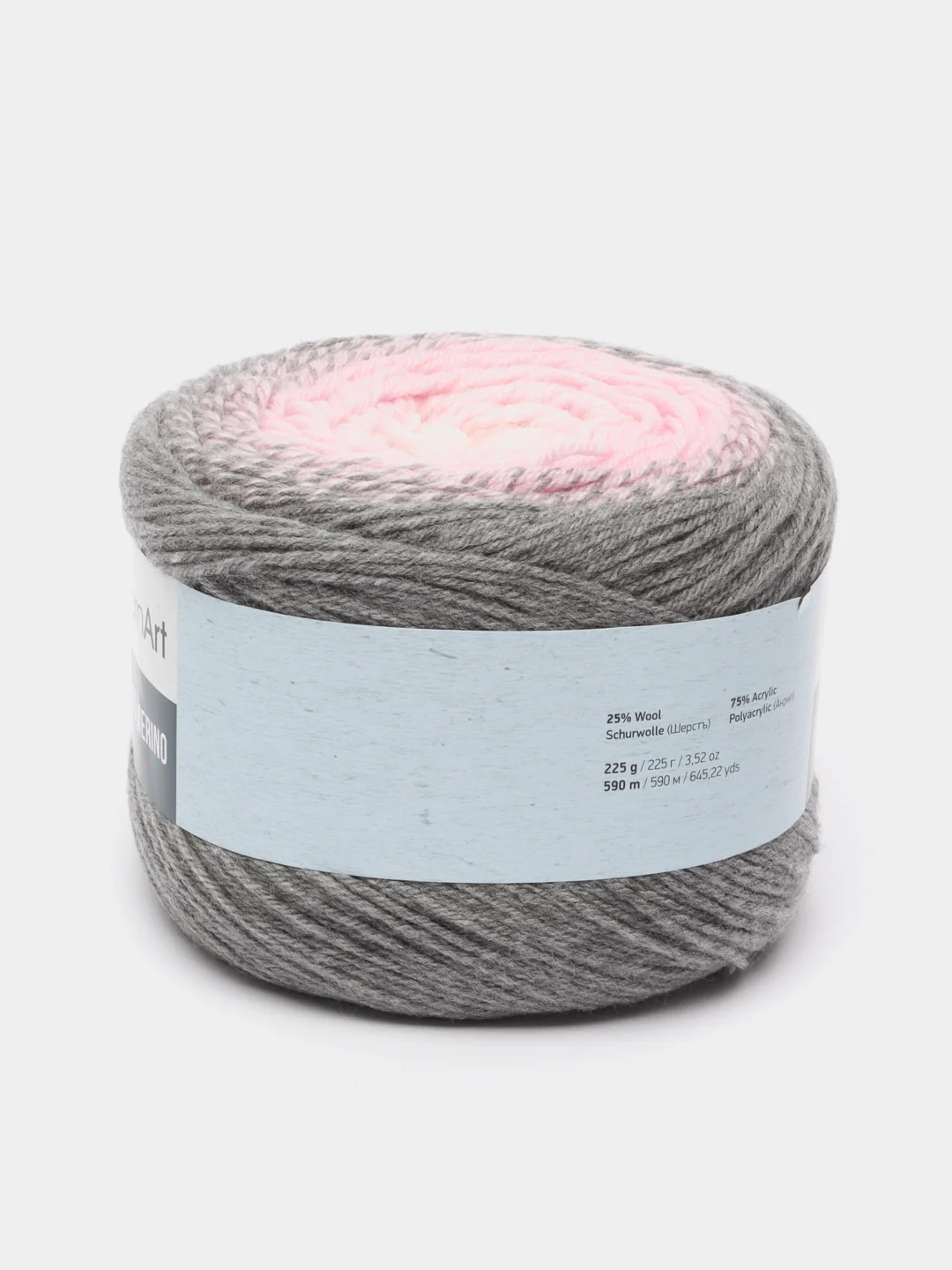 Серый пряжа Yarnart Flowers Merino, 590 м, 225 г