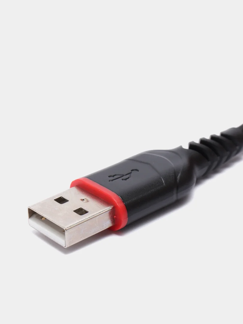 Черный кабель зарядный Hoco X59 на Type-C, Micro-USB, Lightning, антизагиб (для iPhone и Android)