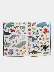 Многоразовые наклейки "Изучаем животных", книжка-панорамка
