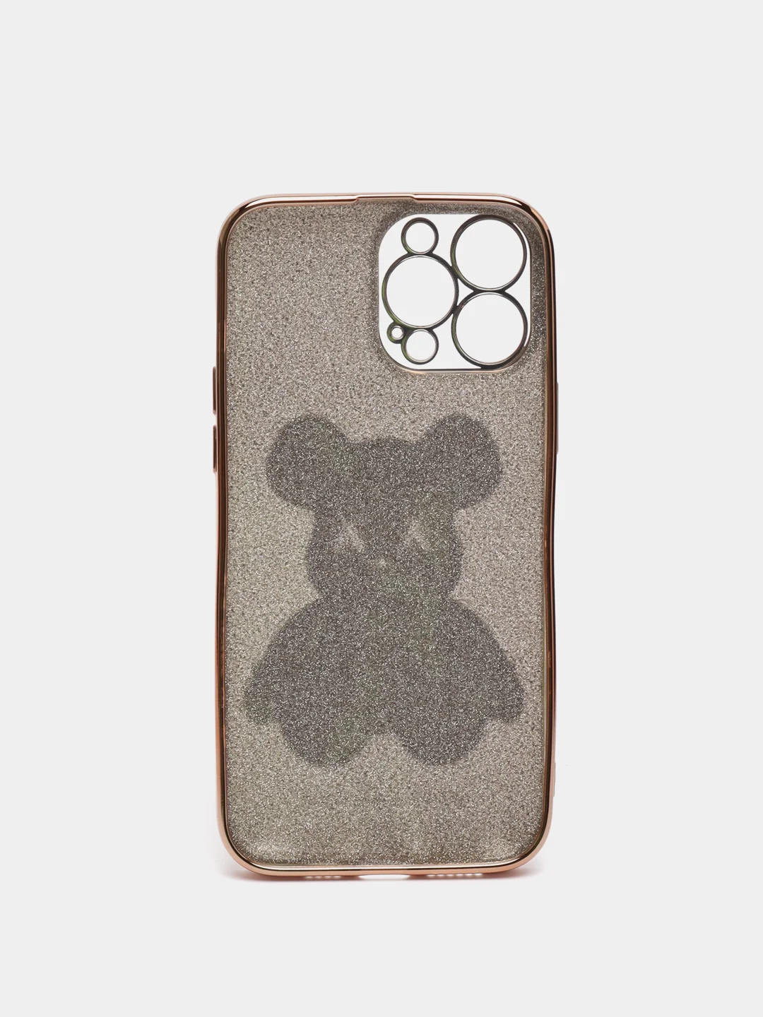 Золотой чехол на айфон 11 / 12 / 13 Pro Max силиконовый прозрачный IPhone про макс KAWS