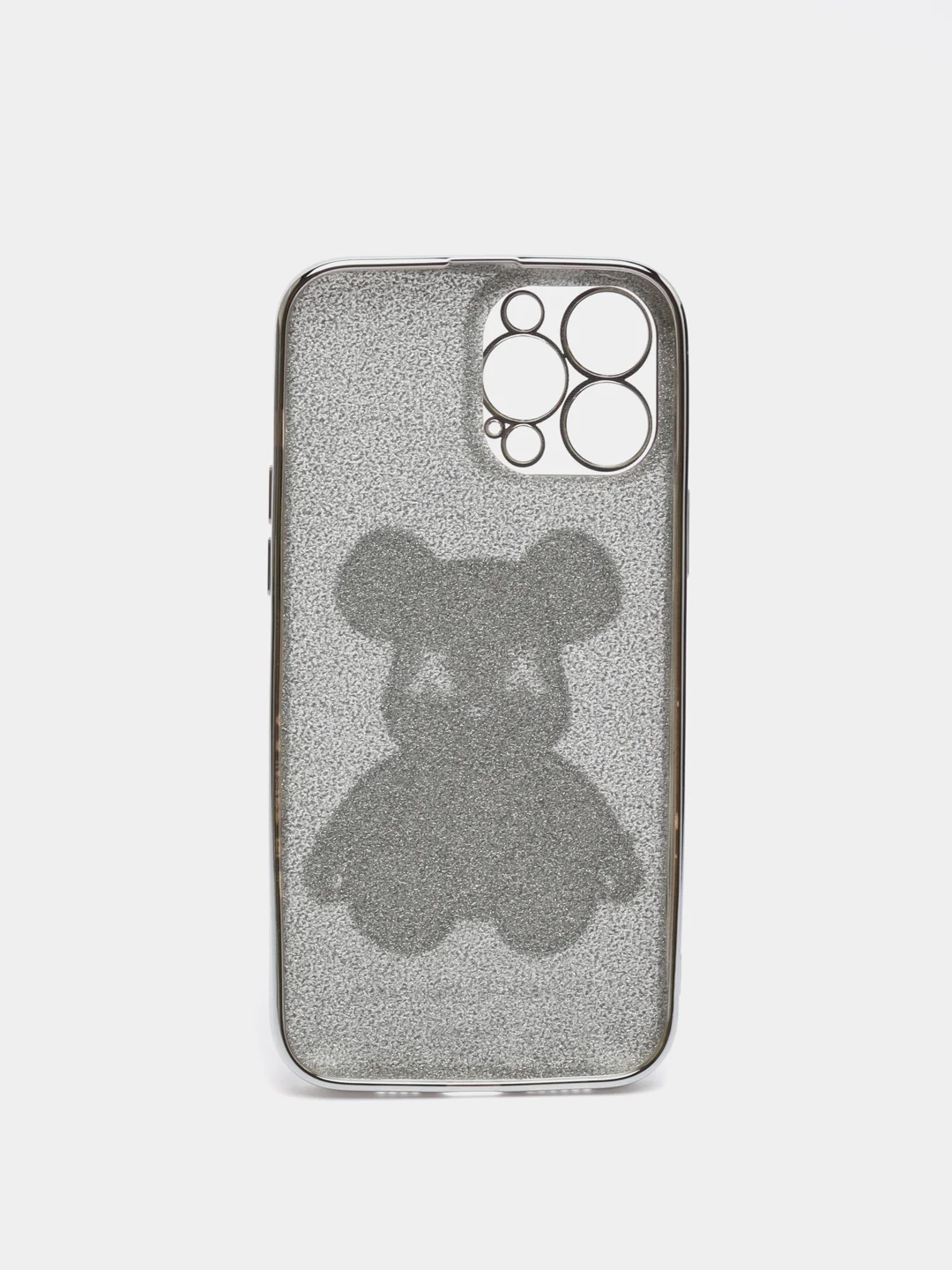 Серебряный чехол на айфон 11 / 12 / 13 Pro Max силиконовый прозрачный IPhone про макс KAWS