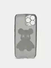 Серебряный чехол на айфон 11 / 12 / 13 Pro Max силиконовый прозрачный IPhone про макс KAWS