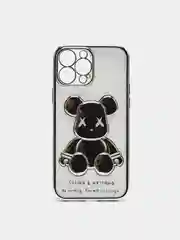 Серебряный чехол на айфон 11 / 12 / 13 Pro Max силиконовый прозрачный IPhone про макс KAWS