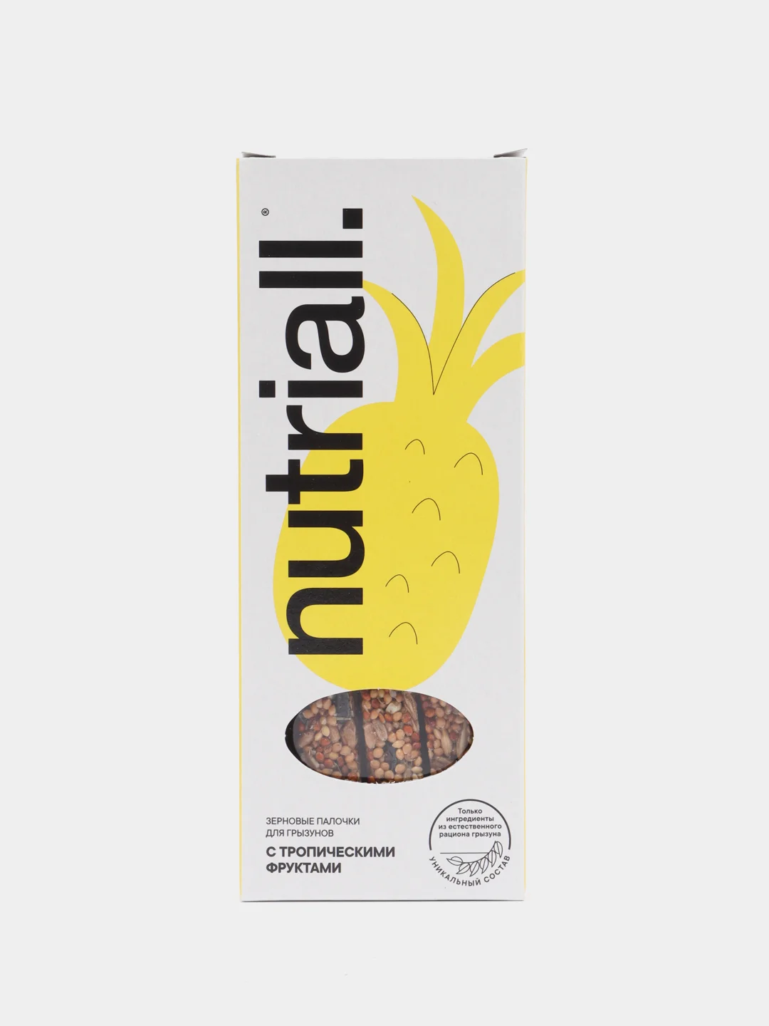 Лакомство Nutriall для грызунов, зерновые палочки с фруктами, 2 упаковки, 6 штук