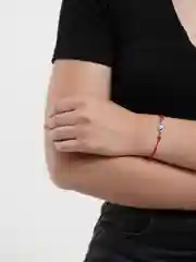Угольный браслет "Красная нить"