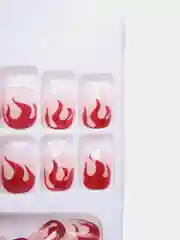Алый накладные ногти с дизайном