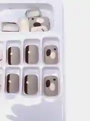 Багровый накладные ногти с дизайном