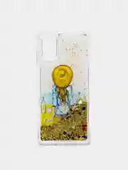 Золотой чехол Samsung Galaxy A41 (Самсунг Галакси А41) чехол переливающийся жидкий с блестками