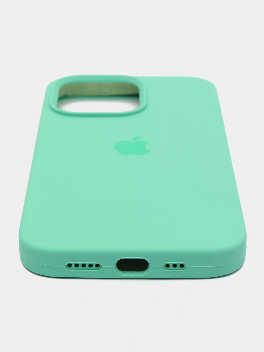 Мятный чехол силиконовый для iPhone 13, 13 Pro, 13 Pro Max, с закрытым низом