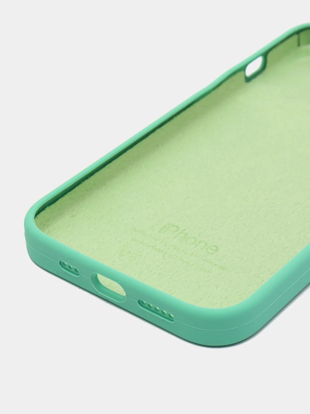 Мятный чехол силиконовый для iPhone 13, 13 Pro, 13 Pro Max, с закрытым низом